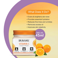 DR.RASHEL Vitamin C Face Pack 45ML | Brightening & Anti-Aging Face Pack with Vitamin C & Hyaluronic Acid | Even Skin Tone & Radiant Glow | For Healthy & Revitalized Skin