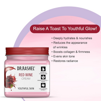 DR.RASHEL Red Wine Anti Aging Cream | With Antioxidants & Natural Extracts | Moisturizing | Firming | Youthful Glow | Radiance Boosting Face Cream | 380ml