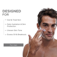 Oshea Herbals Menz Care Face Cream for Men | Brightens Skin Tone & Deeply Nourishes | Reduces Breakouts with Anti-Aging Repair | Infused with Vitamin C & Niacinamide | All Skin Types - 50g