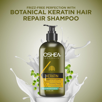 Oshea Herbals Botanical Keratin Hair Repair Shampoo | Restores Hair Protein, Reduces Breakage & Improves Texture | Enriched with Hydrolyzed Pea Protein & Provitamin-B5 500 ml