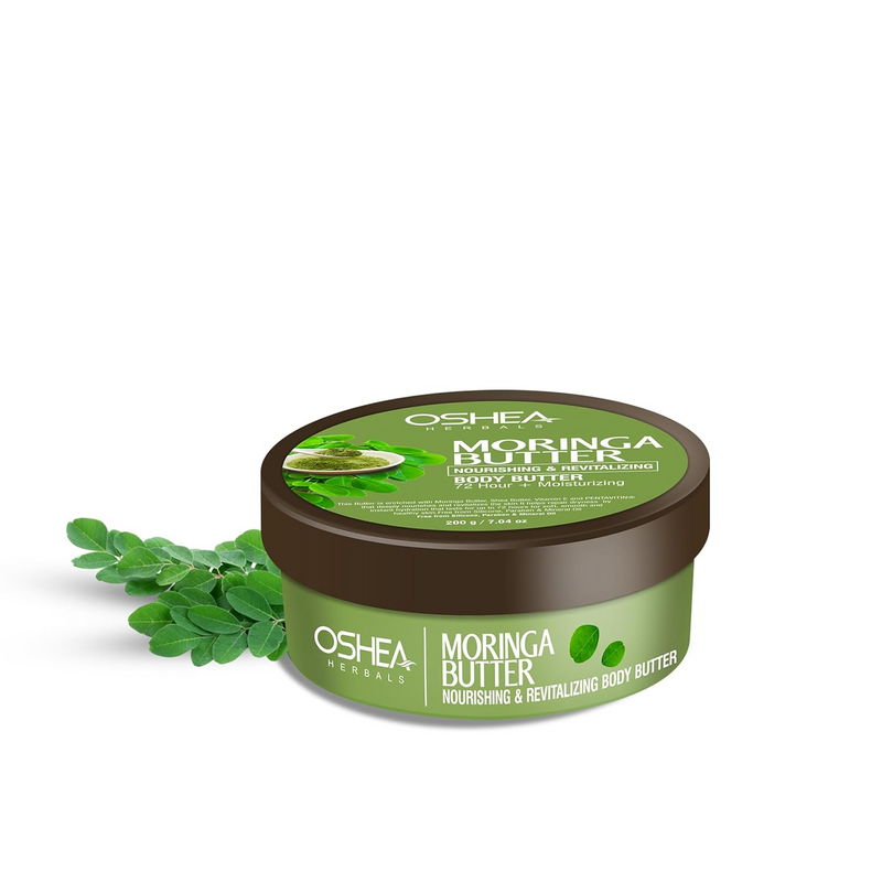 Oshea Herbals Moringa Butter Nourishing & Revitalising Body Butter for Women & Men | Moisturization with Improved Skin Texture | Reduce Dull & Dry Skin | Enriched with Shea Butter & Vitamin E 200g