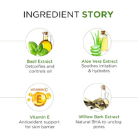 OSHEA  Herbals Basilclean Cleansing Milk for Normal to Oily Skin Type | Removes Excess Oil with Super Hydration & Deep Cleansing | Enriched with Aloevera & Basil Extracts 120 ml
