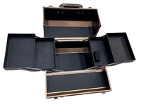 WELOCITY PROFESSIONAL Large Makeup Train Case with Shoulder Strap Cosmetic Vanity Box