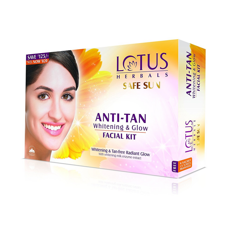 LOTUS HERBALS SAFE SUN ANTI TAN WHITENING & GLOW FACIAL KIT