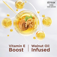 Streax Hair Serum , Hair serum for Dry & Frizzy Hair, for Women & Men, for Curly Hair, Wavy Hair, Straight Hair, Silk & Shine Vitalised with Walnut Oil 90ML
