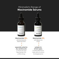 Minimalist 10% Niacinamide Serum with Zinc – Reduces Acne Marks, Controls Oil & Minimizes Pores | Vitamin B3 for Blemish-Free, Clear Skin | For Oily & Acne-Prone Skin (30 ml)