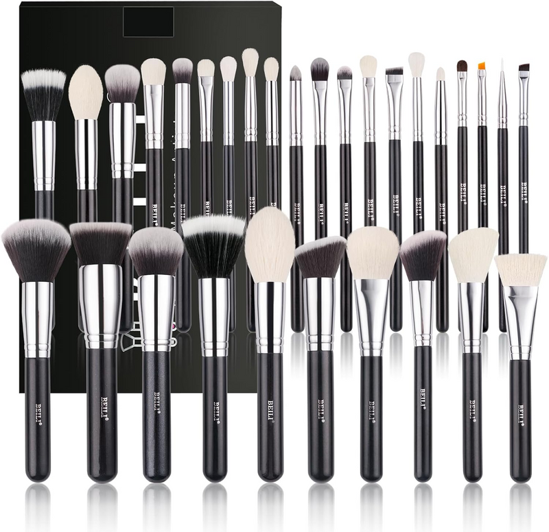 BEILI Makeup Brushes, Make Up Brush Set Professional, 30 PC Natural Goat Hair Makeup Brush Foundation Face Powder Blush Eyeshadow Brushes Concealers Eye Make Up Brush Set
