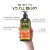 Oshea Herbals Heenashine Conditioning Shampoo | Controls Dryness & Makes Hair Stronger with Deep Cleansing | Enriched with Henna & Bhringraj 500 ml