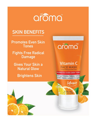 AROMA LEAFS Vitamin C Face Wash, Promotes Even Skin Tone, Reduces Dark Spots, With Lemon & Orange Extracts, 120g