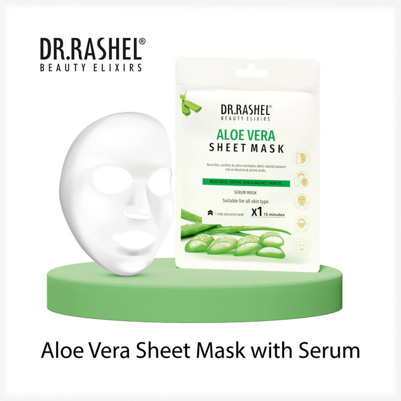 DR.RASHEL ALOE VERA SHEET MASK MOISTURIZE SOOTHE SKIN & BALANCE SKIN OIL SERUM MASK