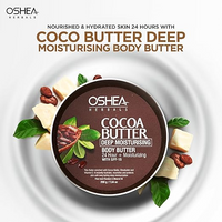 Oshea Herbals Cocoa Butter Deep Moisturising Body Butter for Dry to Normal Skin SPF 15 with 24+ Hrs Moisturizing | Enriched with Cocoa Butter, Shea Butter & Vitamin E | Paraben & Mineral Oil Free 200g