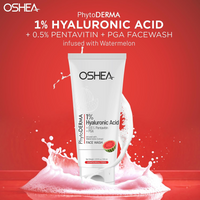 Oshea PhytoDERMA Hydrating Facewash with Watermelon Extract for Women & Men | 1% Hyaluronic Acid + 0.5% Pentavitin + PGA | Deep Cleanser with Moisture Barrier 100ml | All Skin Type