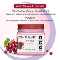 DR.RASHEL Red Wine Anti Aging Cream | With Antioxidants & Natural Extracts | Moisturizing | Firming | Youthful Glow | Radiance Boosting Face Cream | 380ml