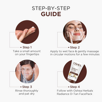 Oshea Herbals Radiance DTan Face Wash for Women & Men | Deep Cleansing with Tan Removal Formula | Reduces Dullness & Controls Sebum | Enriched with Green Apple Extracts | All Skin Types - 120g