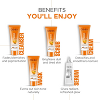 Oshea Herbals Papaya Brightening Facial Kit for All Skin Types | Reduces Blemishes & Pigmentation | Glowing Skin with Papaya Extracts 64g