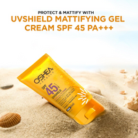 Oshea Herbals UVShield Mattifying Gel Sunscreen Cream SPF 45 PA +++ for All Skin Types | Non Greasy & Water Resistant | Blue Light, UVA & UVB Protection | Enriched with Chamomile Extract 120g