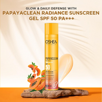 Oshea Herbals Papayaclean Sunscreen Gel SPF 50 PA+++ for Women & Men | Hydrates & Protects from Sun & Pollution | Reduces Dark Spots & Premature Aging | Enriched with Niacinamide | All Skin Type 50ml