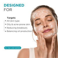 Oshea Phytoderma 2% Salicylic Acid + 2% PHA + 2% AHA Facewash for Women & Men | Care for Blackheads, Whiteheads, Acne & Congested Pores | Infused with Probiotic (100ml)