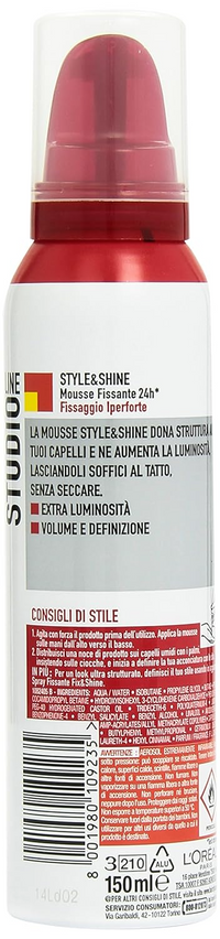 LOREAL PARIS LINE STUDIO STYLE & SHINE MOUSSE NO-7 200ML