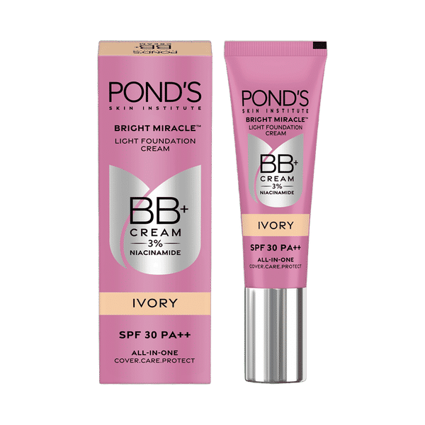 POND'S BRIGHT MIRACLE LIGHT FOUNDATION CREAM BB+ CREAM 3% NIACINAMIDE SPF 30 PA++ 9G