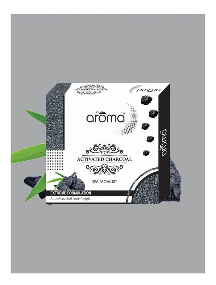 AROMA Activated Charcoal Spa Facial Kit – Deep Detox & Purifying Facial Treatment for All Skin Types