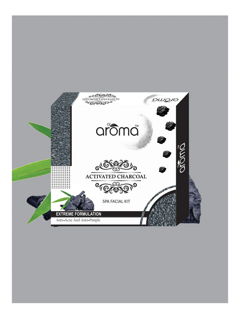 AROMA Activated Charcoal Spa Facial Kit – Deep Detox & Purifying Facial Treatment for All Skin Types