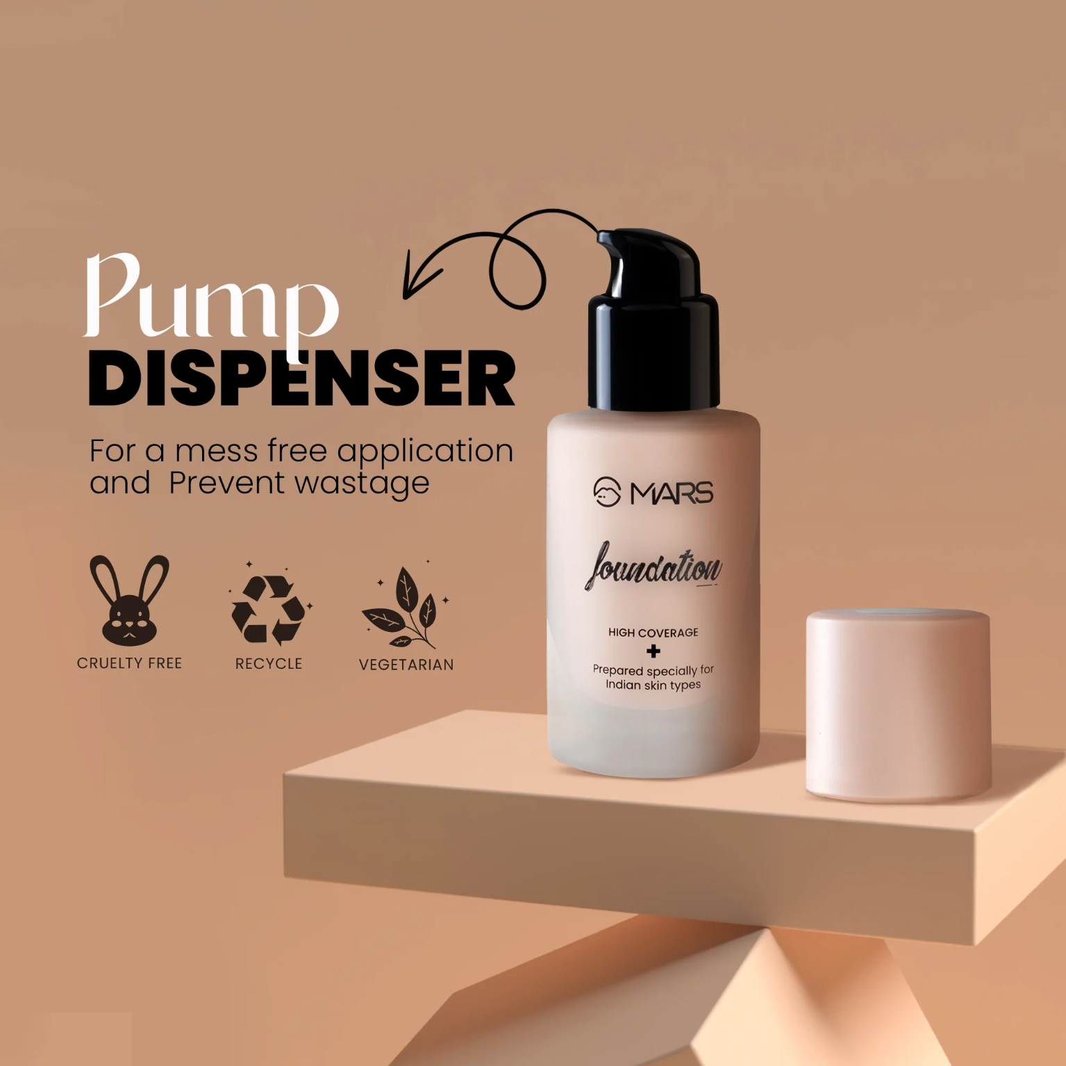 MARS HIGH COVERAGE FOUNDATION SPF50 PA++++ UVA/UVB 40ML