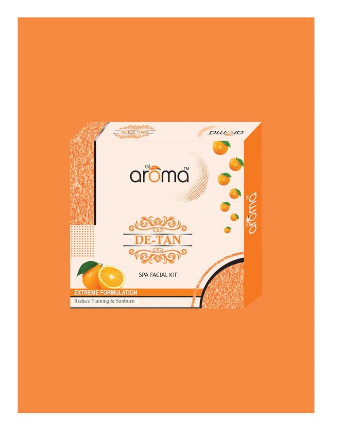 AROMA De Tan Spa Facial Kit – Tan Removal & Skin Brightening Treatment for All Skin Types