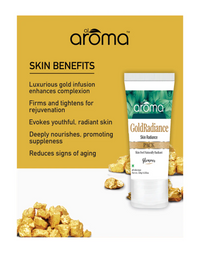AROMA LEAFS Gold Radiance Face Pack – Luxury Glow Face Mask with Real Gold Particles 120G