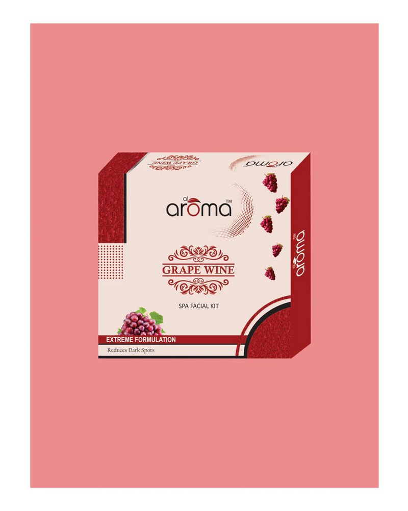 AROMA Grape Wine Spa Facial Kit – Rejuvenating Facial Glow Treatment for All Skin Types