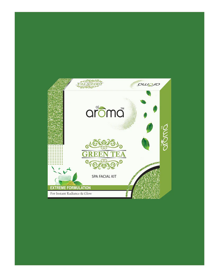 AROMA Green Tea Spa Facial Kit – Antioxidant-Rich Detox & Skin-Calming Facial Treatment