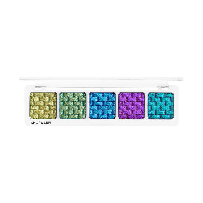 SHOPAAREL Sparkle 5 Color Eyeshadow Palette | Highly Pigmented Shimmer & Glitter Shades | Long Lasting, Blendable Eye Makeup | Compact Travel Friendly Eye Shadow Kit for Women