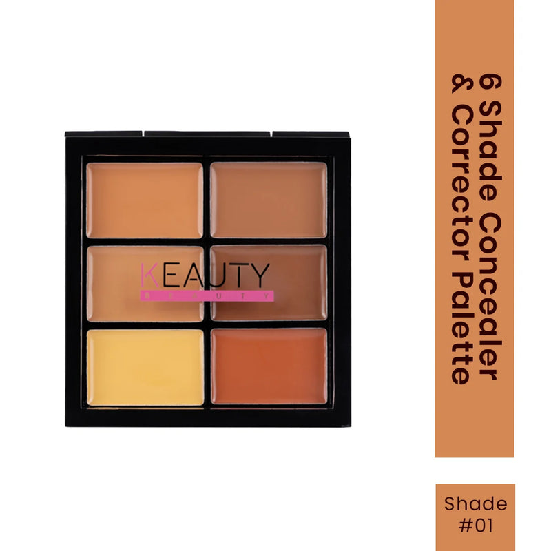 KEAUTY BEAUTY 6 SHADE CONCEALER & CORRECTOR PALETTE