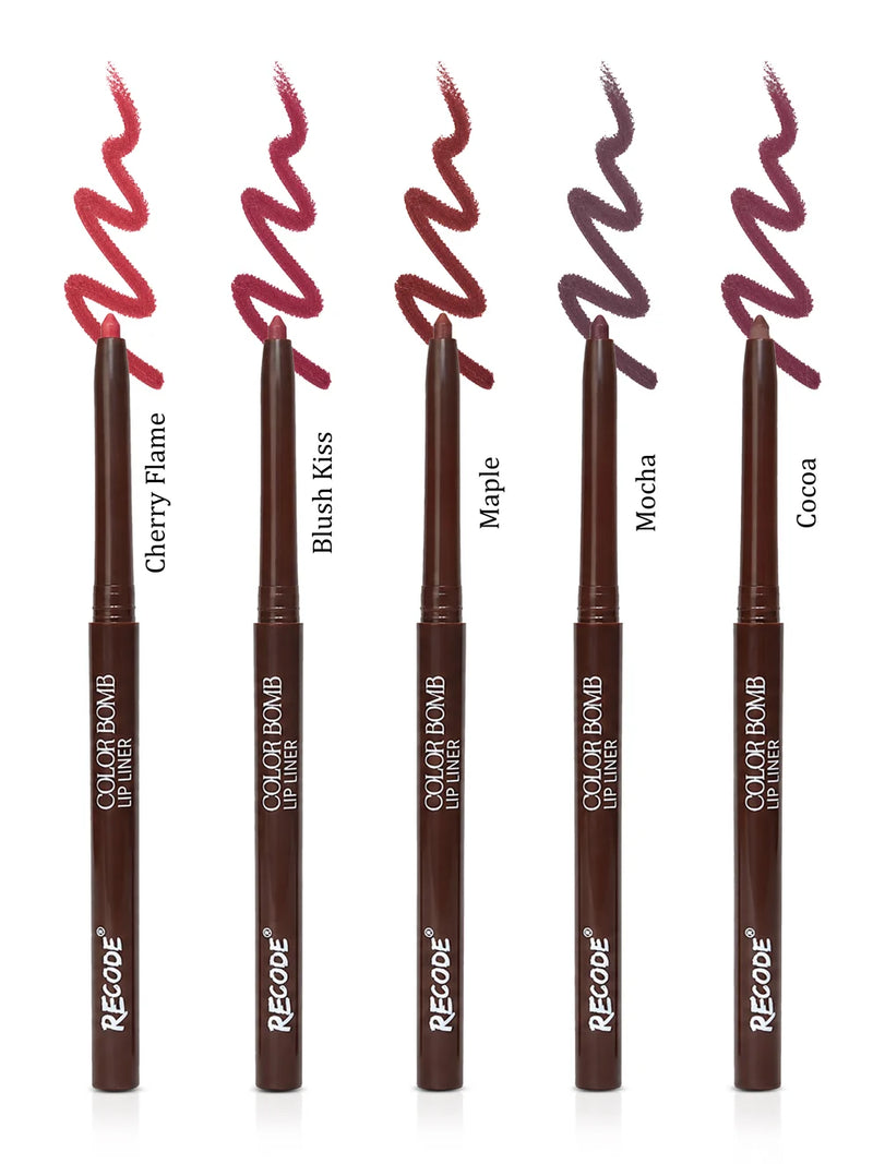 Recode 01 Brown Color Bomb Lip Liner Set of 5 ( 5 X 0.3 G)