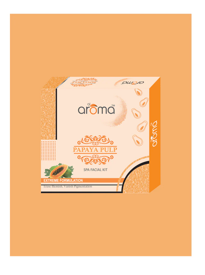 AROMA Papaya Pulp Spa Facial Kit – Blemish Control & Skin Brightening Facial Treatment