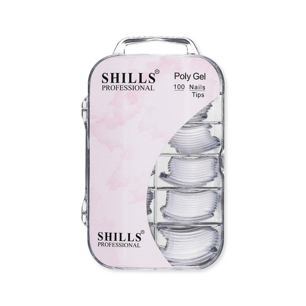 SHILLS PROFESSIONAL POLY GEL 100 NAILS TIPS PT26 CLEAR