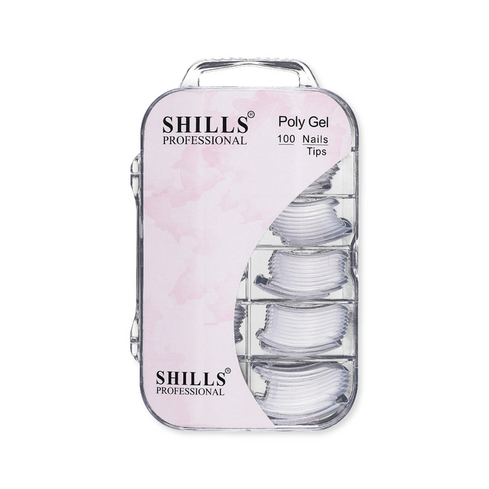 SHILLS PROFESSIONAL POLY GEL 100 NAILS TIPS PT26 CLEAR