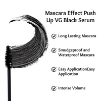Gorgeous Girl Push Up Volume Glamour Smudge Proof Mascara for Women, Black