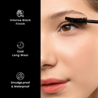 Gorgeous Girl Push Up Volume Glamour Smudge Proof Mascara for Women, Black