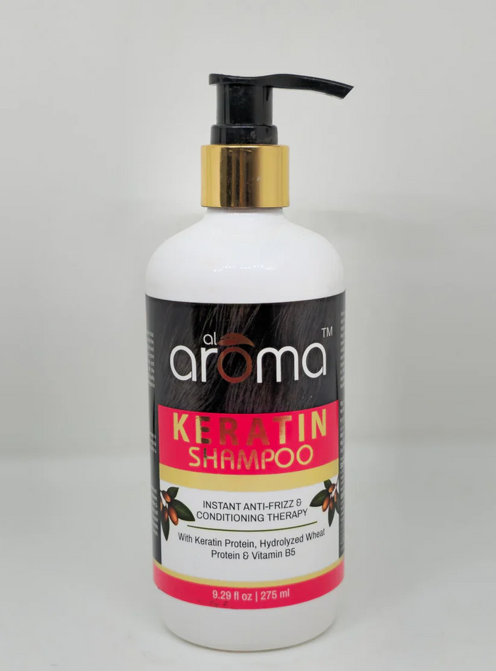 AROMA Keratin Shampoo – Smoothening & Frizz-Control Shampoo for Silky, Strong Hair
