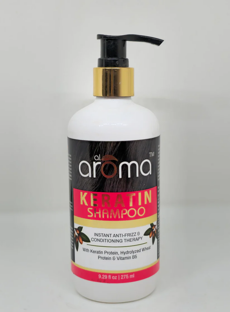 AROMA Keratin Shampoo – Smoothening & Frizz-Control Shampoo for Silky, Strong Hair