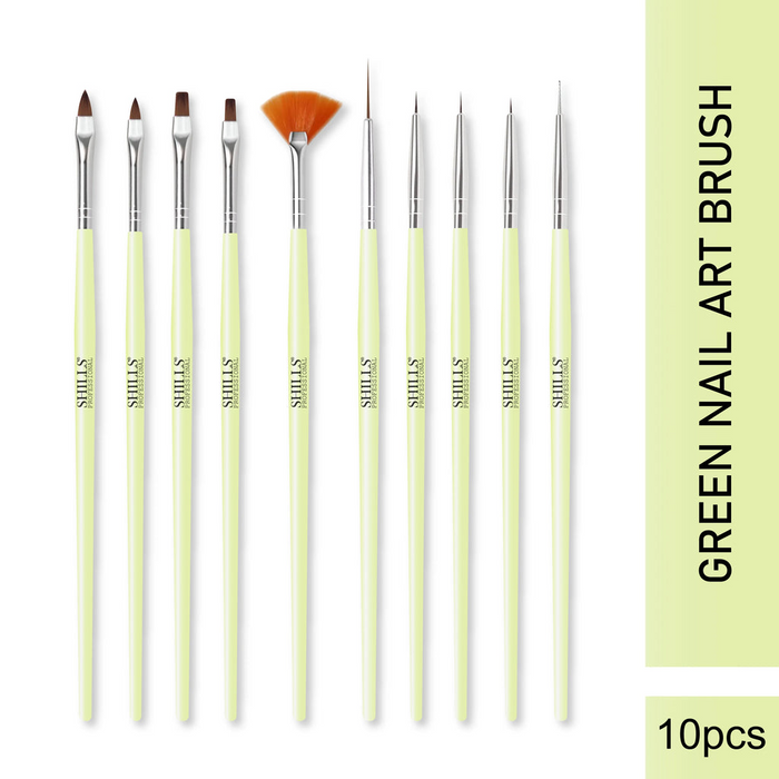 SHILLS PROFESSIONAL GREEN NAIL ART BRUSH SET