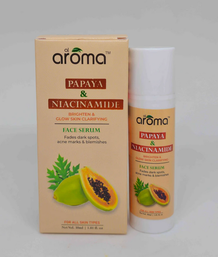 AROMA Papaya & Niacinamide Face Serum – Blemish Control & Skin Brightening Serum for Pigmentation-Free Glow 30ML