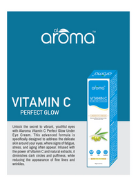 AROMA Vitamin C Perfect Glow Under Eye Cream Brightening, Anti-Aging Eye Cream for Dark Circles, Puffiness & Wrinkles - Hydrating & Firming Under Eye Treatment -15gm