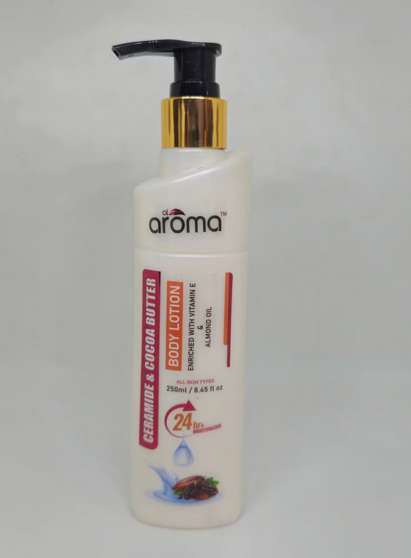 AROMA Ceramide & Cocoa Butter Body Lotion – Intense Repair & Long-Lasting Hydration for Dry, Damaged Skin
