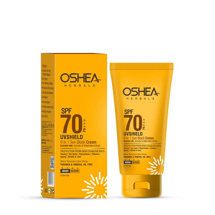 OSHEA HERBALS SPF70 PA+++ UVSHIELD 9 IN 1 SUN BLOCK CREAM 60G