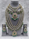 GREEN AMERICAN DIAMOND BRIDAL NECKLACE SET