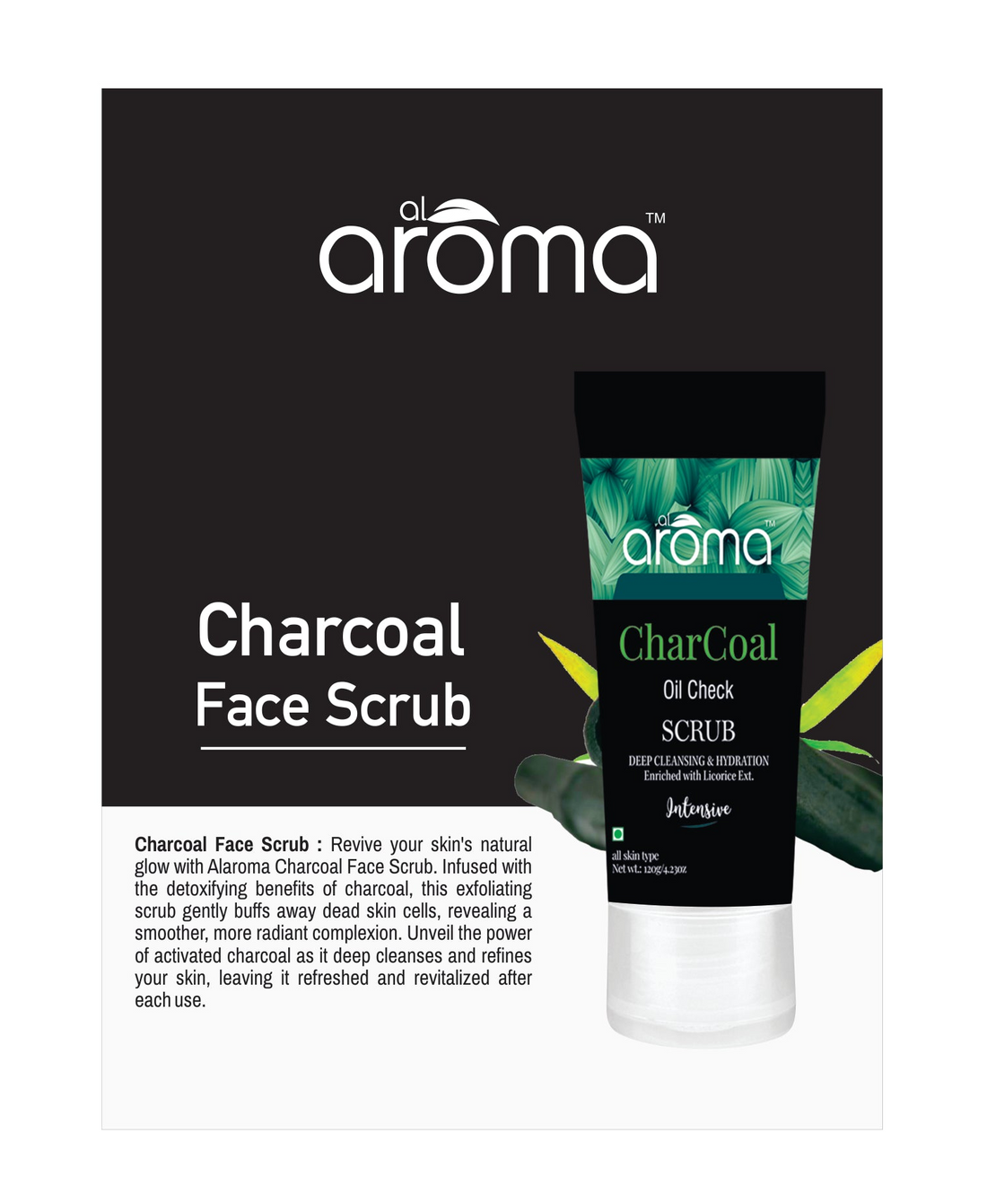 AROMA KEAFS CHARCOAL OIL CHECK SCRUB 120G
