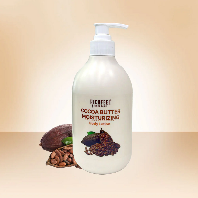RICHFEEL NATURAL COCOA BUTTER  MOISTURIZING BODY LOTION 400ML