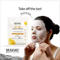 DR RASHEL DE-TAN SHEET MASK IMPROVE SKIN TONE FIGHT TAN REJUVENATE DULLNESS SERUM MASK